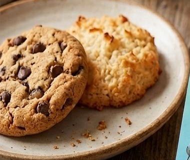 Chocochip and coconut cookies